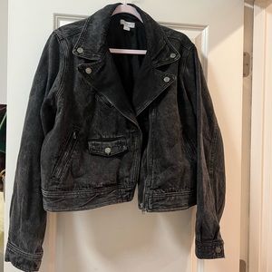 Worn ONCE! Charcoal Cropped Jean Jacket